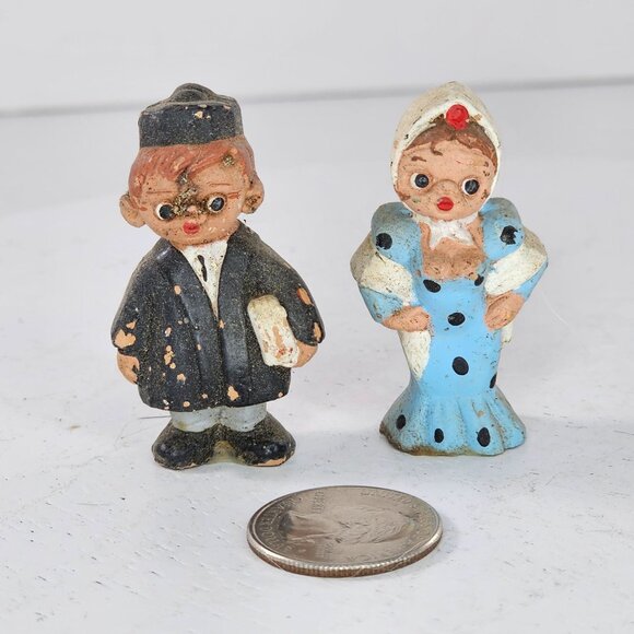 Vintage Spanish Mude People Miniature Figurines Terracotta Boy & Girl Figurines - Picture 2 of 7